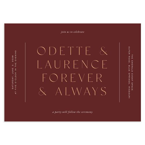 Surround Wedding Invitations Merlot Signature Blank No Standard