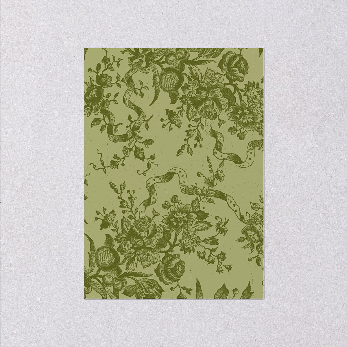 Vintage Toile Foil Wedding Enclosure Cards Gold Greenery Signature