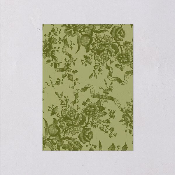 Vintage Toile Foil Wedding Enclosure Cards Gold Greenery Signature