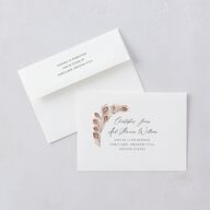 Peacock Nouveau Save The Date Cards Gold Tan Signature smooth Blank No Standard