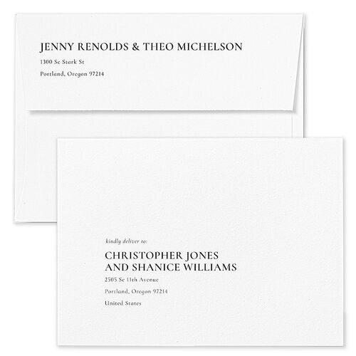 Magazine Cover Save The Date Card Envelopes Pure White Rose Return Address Signature Standard