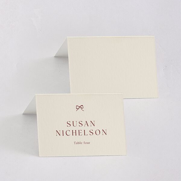 Simple Boho Flowers Place Cards Raspberry Signature