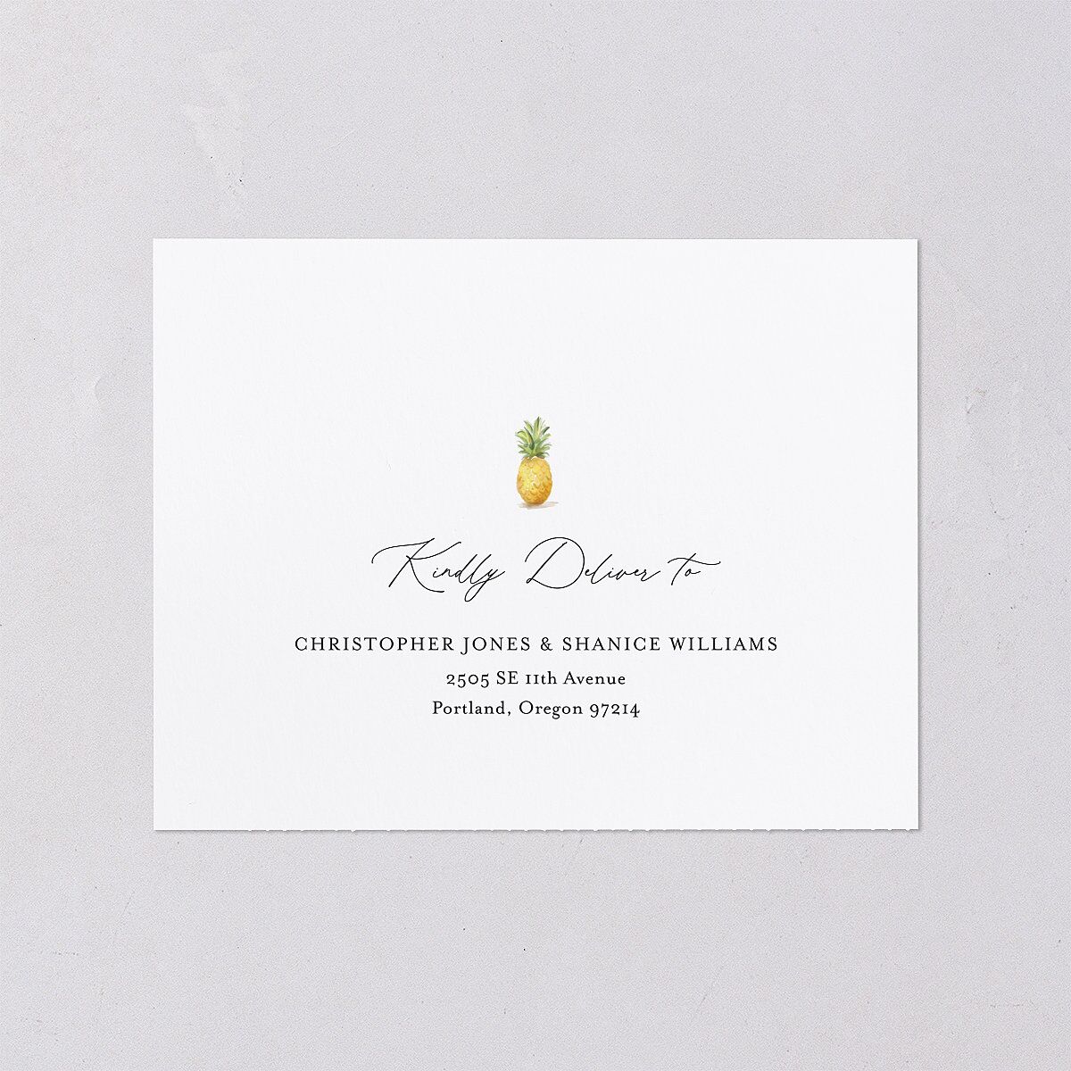 Charming Charleston All-in-One Wedding Invitations Pure White Signature Light Both Recipient and Return Addresses No
