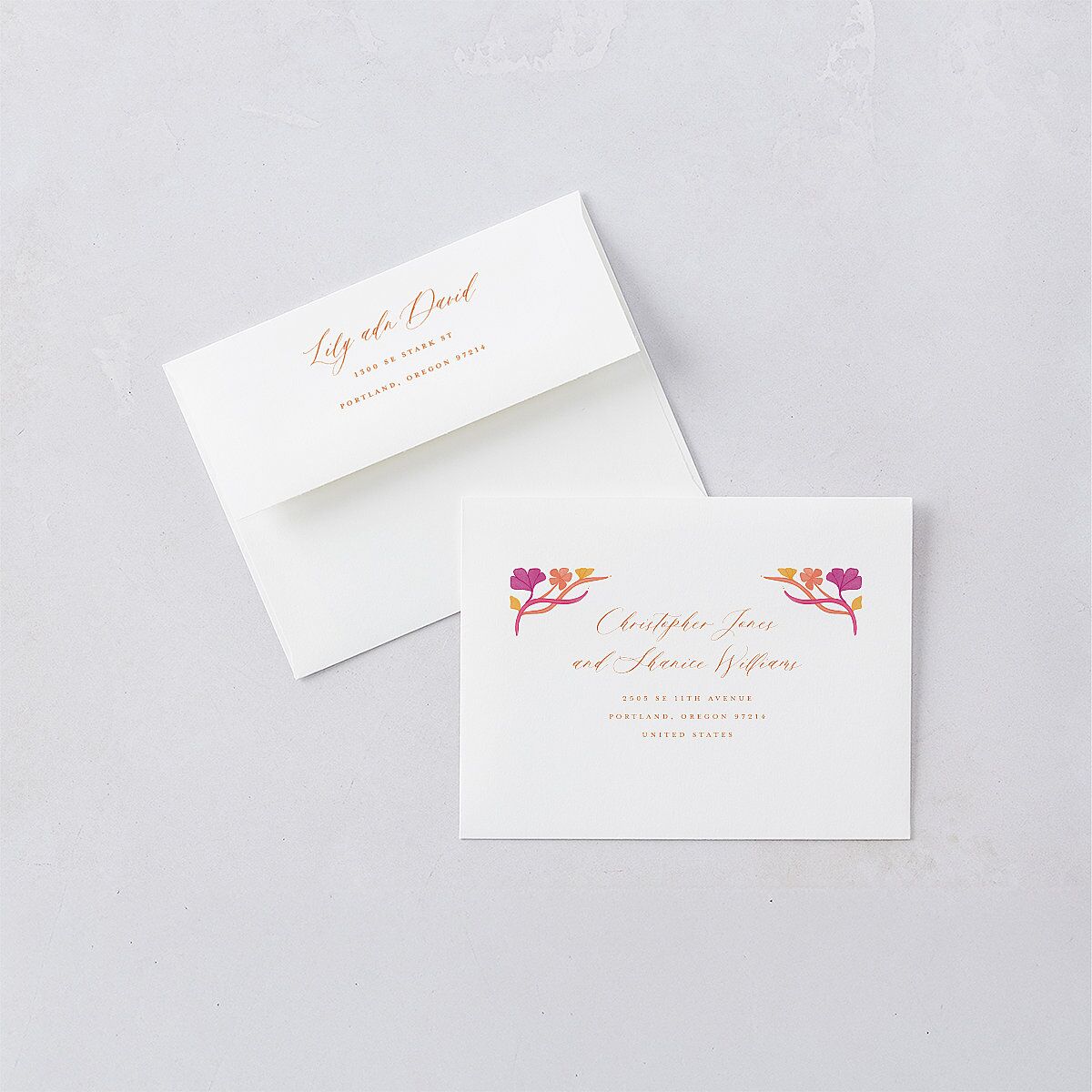 Indian Majestic Legacy Elephants Thank You Card Envelopes White Mulberry Both Recipient and Return Addresses Signature Standard