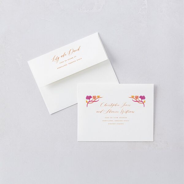 Indian Majestic Legacy Elephants Thank You Card Envelopes White Mulberry Both Recipient and Return Addresses Signature Standard