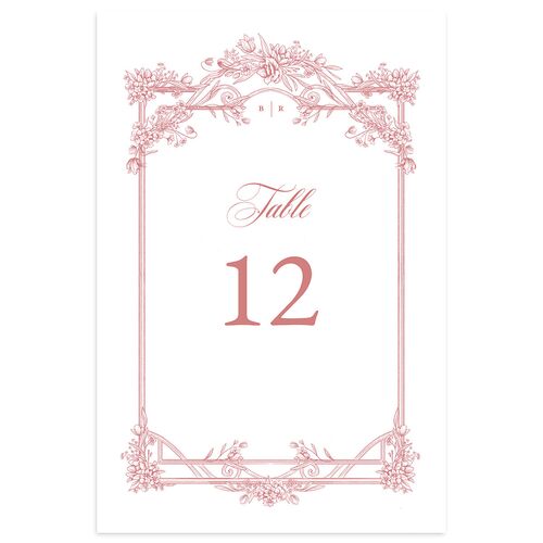 Elegant Antique Toile Frame Table Numbers by Bridgerton Dahlia Signature