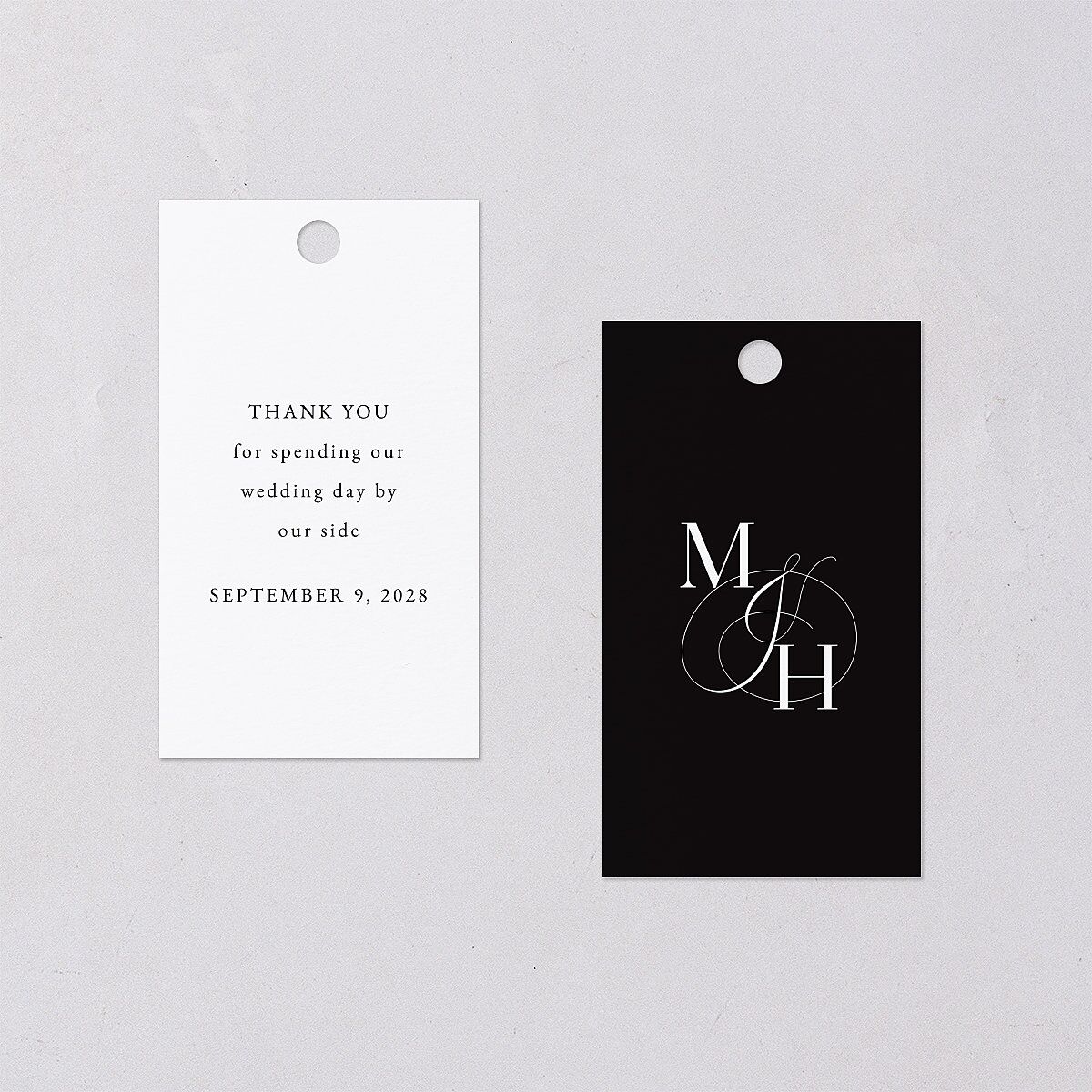 Classic Monogram Favor Gift Tags Pure White Signature
