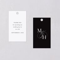 Classic Monogram Favor Gift Tags Pure White Signature