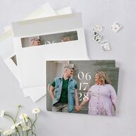 Flower Market Save the Date Cards Gold Signature smooth Blank No