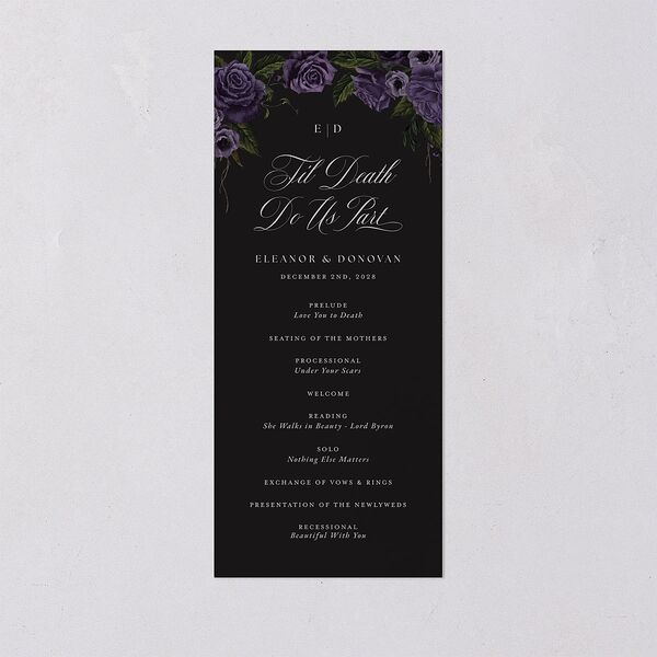 Dark Gothic Roses Wedding Programs Regency Signature