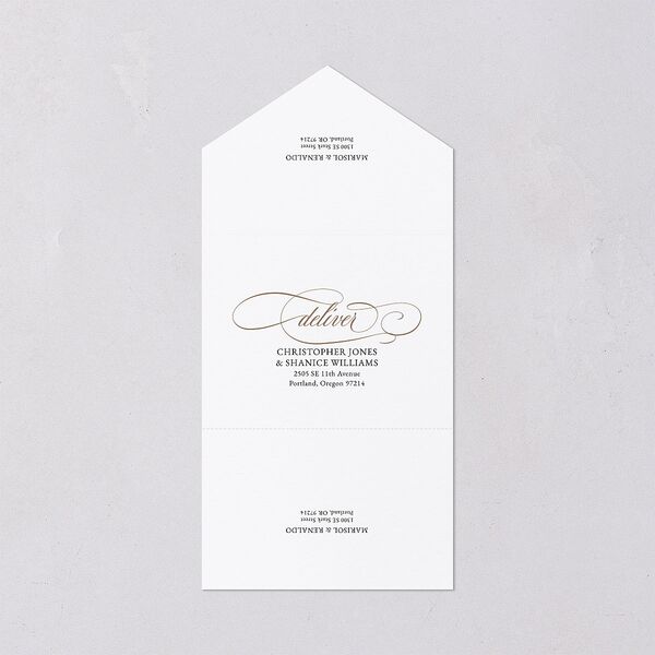 Polished Photo Foil All-in-One Wedding Invitations Emerald Signature Light Both Recipient and Return Addresses No