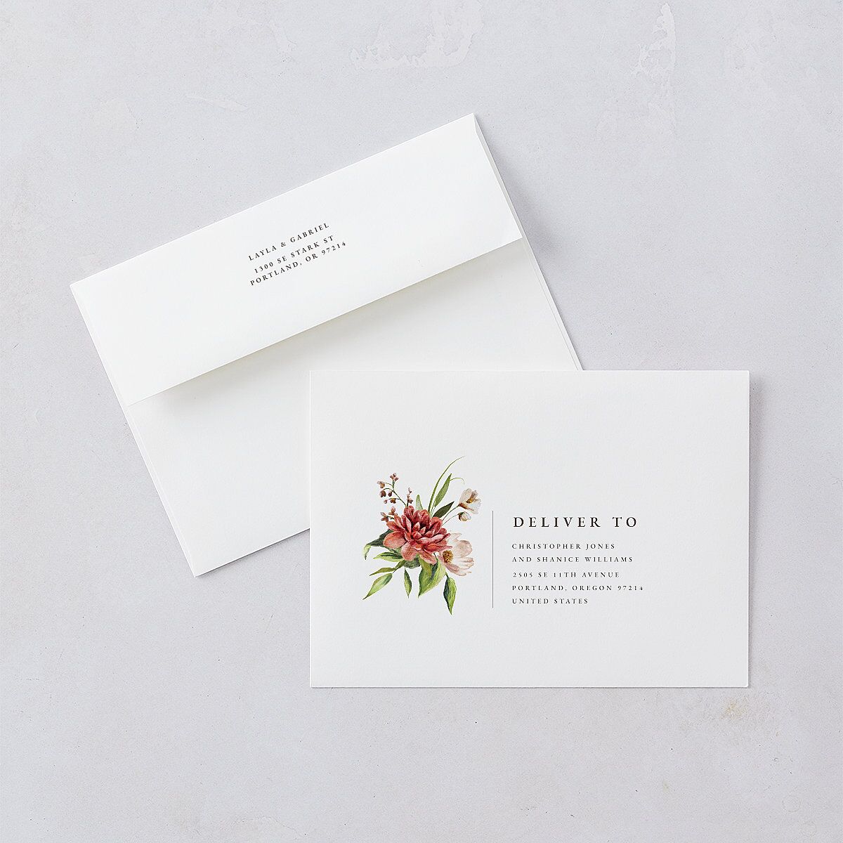 Floral Arch Wedding Invitations Rust Signature Blank No Standard