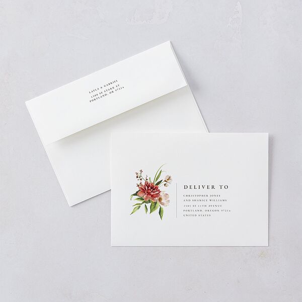 Floral Arch Wedding Invitations Rust Signature Blank No Standard