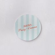 Cabana Stripes Wedding Day Coasters Pastel Blue Cardboard Circle