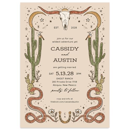 Southwestern Nouveau Wedding Invitations Red Clay Signature Blank No Standard