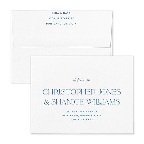 Hawaiian Tropical Orchid Oval Thank You Card Envelopes White Sapphire Both Recipient and Return Addresses Signature Standard