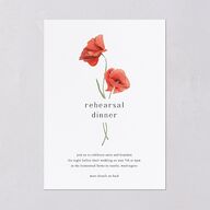 Wild Poppies Rehearsal Dinner Invitations Pure White Signature Blank