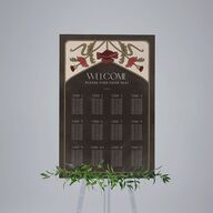 Vintage Nouveau Floral Standard Seating Chart Large Merlot Standard Indoor Foam Core L Seating