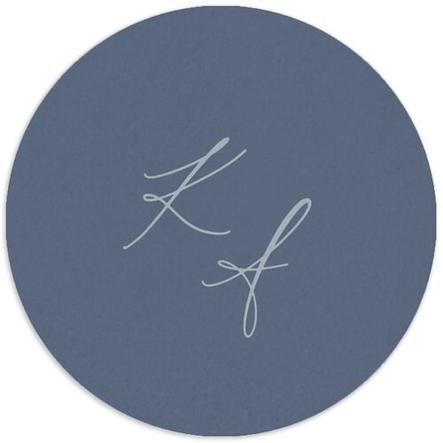 Romantic Branches Wedding Stickers Dusty Blue Circle