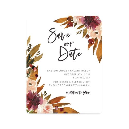 Fall Foliage Save The Date Magnets Chestnut Magnet Paper