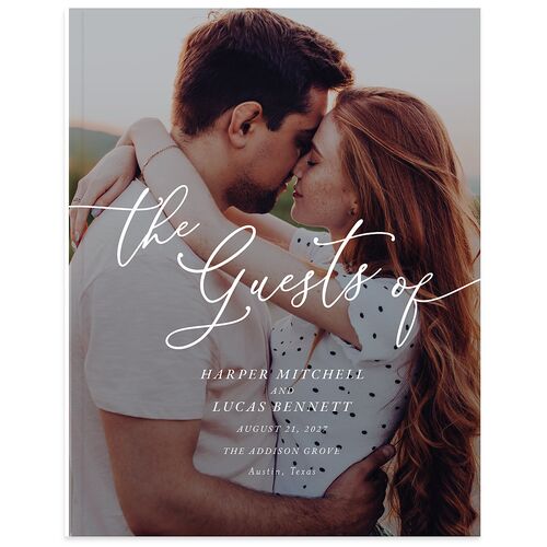 Gilded Photo Guest Books Midnight Navy