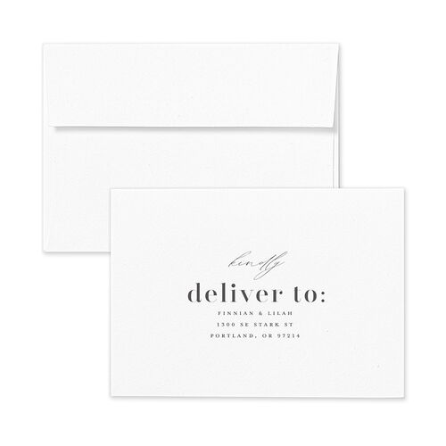 Portrait Gallery Response Card Envelopes White Medieval Grey Return Address Signature Standard