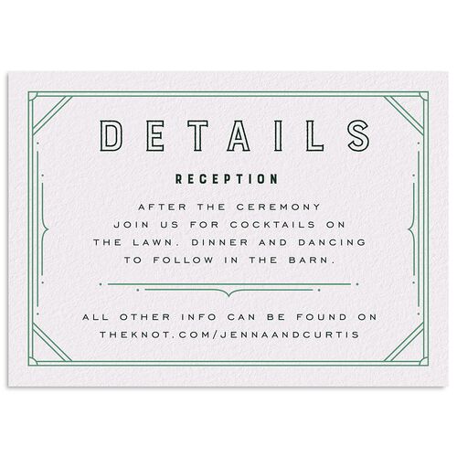 Iconic Mountain Wedding Enclosure Cards Dark Green Signature Standard