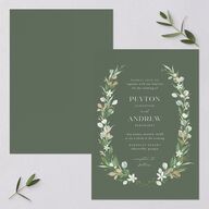 Greenery Laurel Foil Wedding Invitations Thyme Gold Signature Blank No Standard