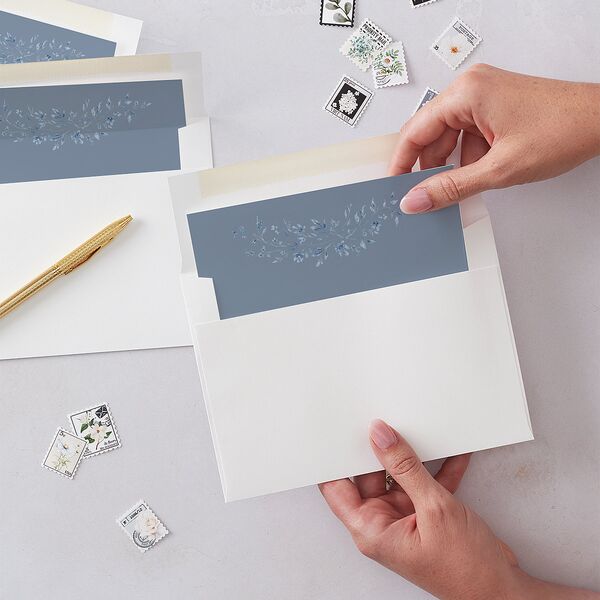 Timeless Floral Envelope Liners Standard Dusty Blue Liner