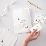 Rustic Butterflies Favor Gift Tags Pure White Signature