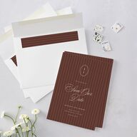 Vintage Oval Monogram Save the Date Cards Merlot Signature smooth Blank No Standard