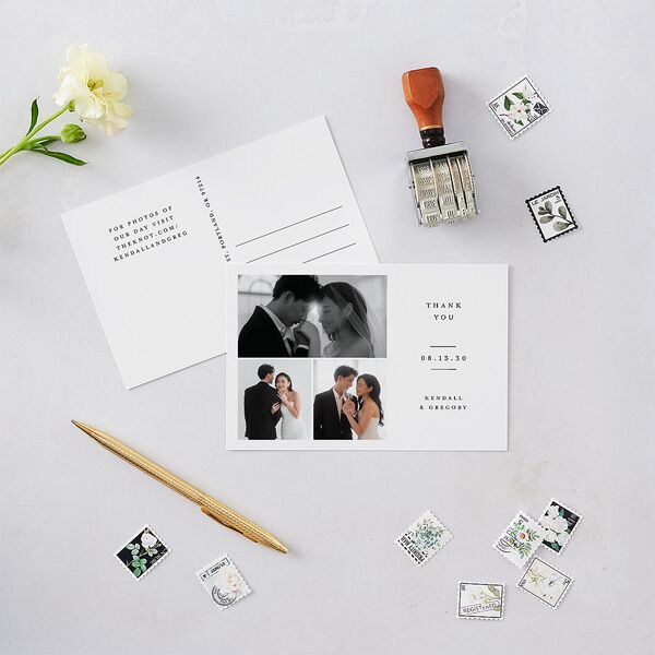 Classic Picture Series Thank You Postcards Pure White