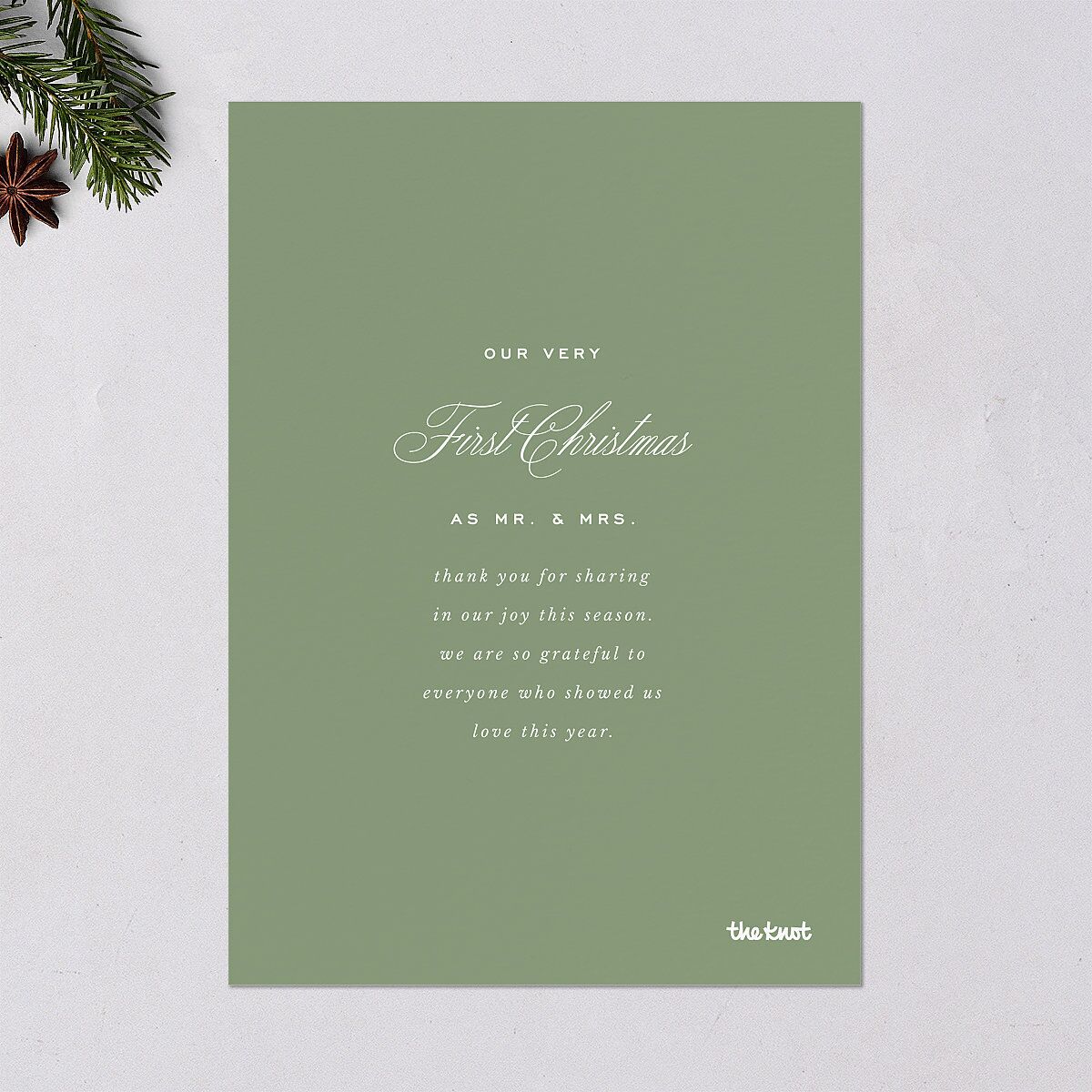 Classic Joyful Greeting Holiday Cards Hunter Green Signature Blank Standard
