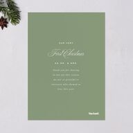 Classic Joyful Greeting Holiday Cards Hunter Green Signature Blank Standard