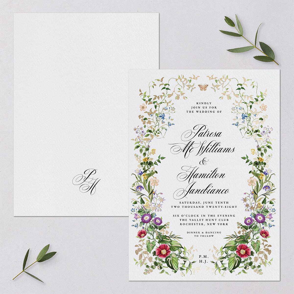 Opulent Garden Foil Wedding Invitations — view 1