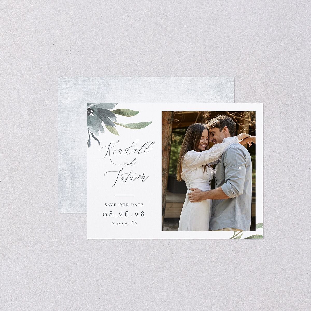 Muted Floral Save the Date Petite Cards — view 1
