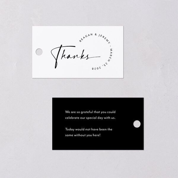 Modern Arc Favor Gift Tags Pure White Signature