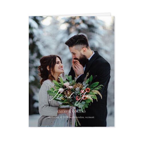 Festive Garland Thank You Cards Moody Blue