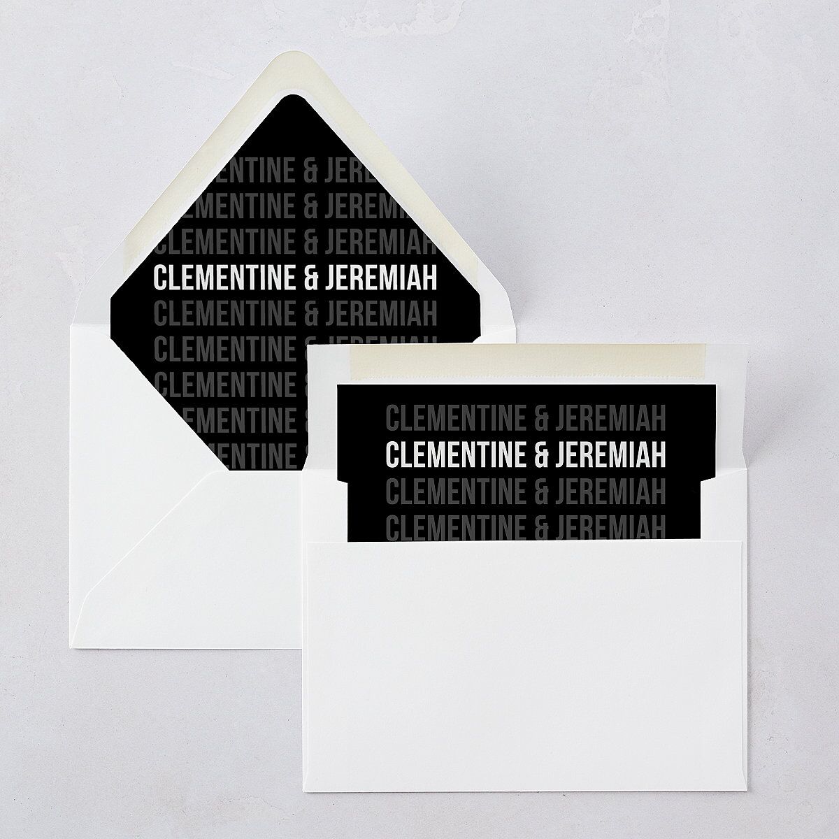 Bold Modern Announcement Euro Envelope Liners Pure White Luxe