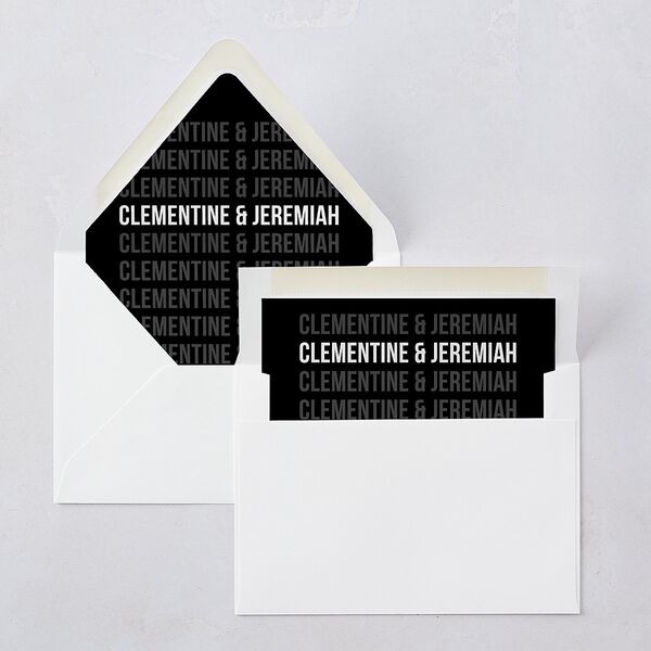 Bold Modern Announcement Euro Envelope Liners Pure White Luxe