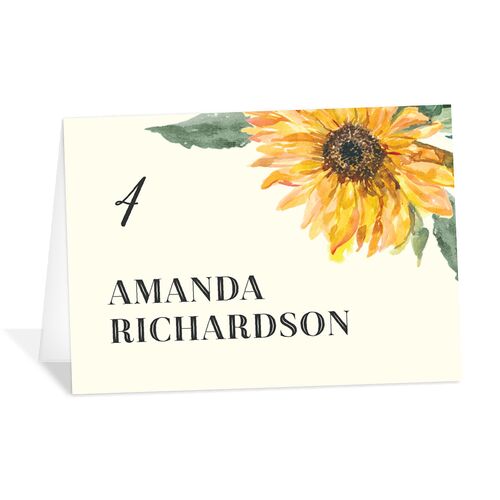 Sunflower Place Cards Cream Signature