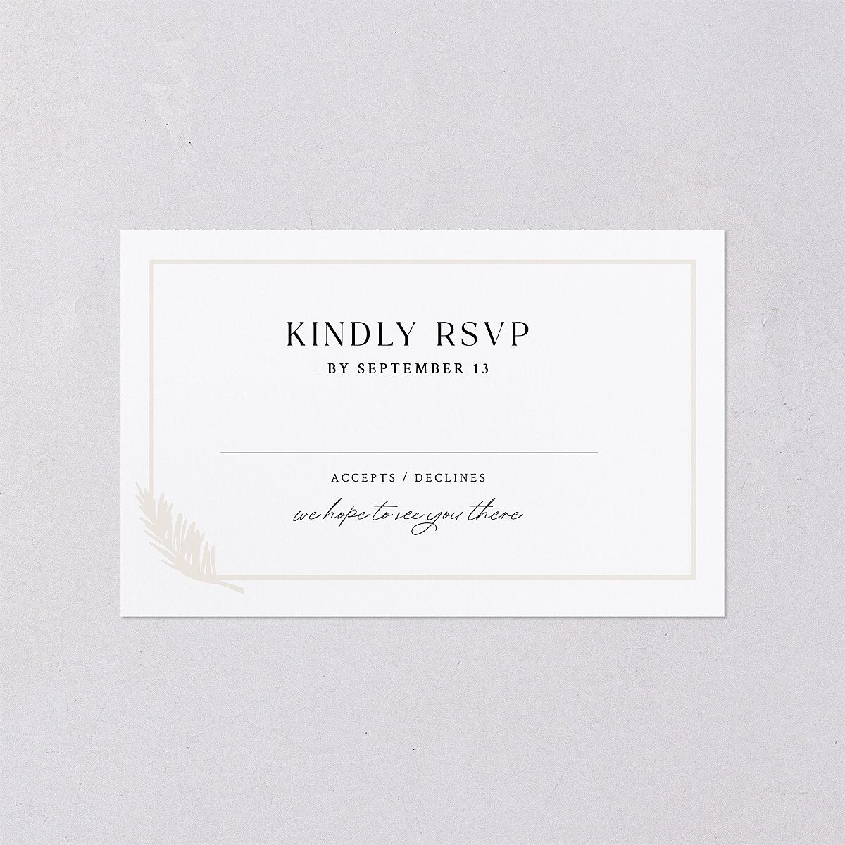 Classic Palm Trees Foil All-in-One Wedding Invitations Pure White Signature Light Both Recipient and Return Addresses No