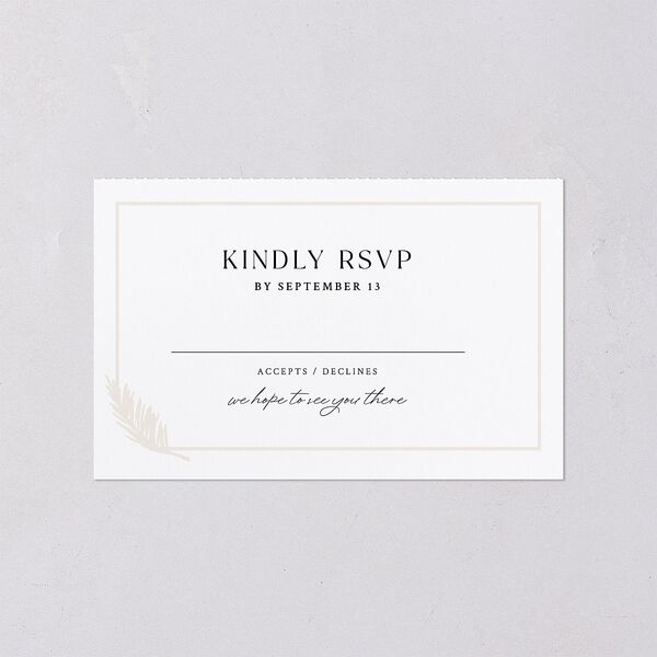 Classic Palm Trees Foil All-in-One Wedding Invitations Pure White Signature Light Both Recipient and Return Addresses No