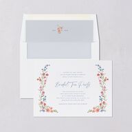 Fairytale Wildflower Crest Bridal Shower Invitations Pure White Signature Blank Standard