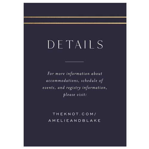 Foil Arch Wedding Enclosure Cards Gold Dark Navy Signature Standard