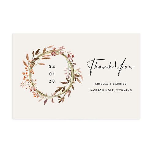 Rustic Arch Thank You Postcards Walnut