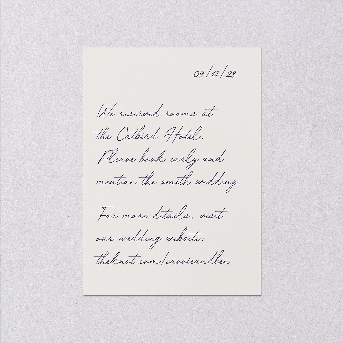 Handwritten Love Note Wedding Enclosure Cards Ivory Signature Standard