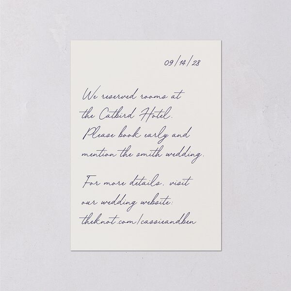 Handwritten Love Note Wedding Enclosure Cards Ivory Signature Standard