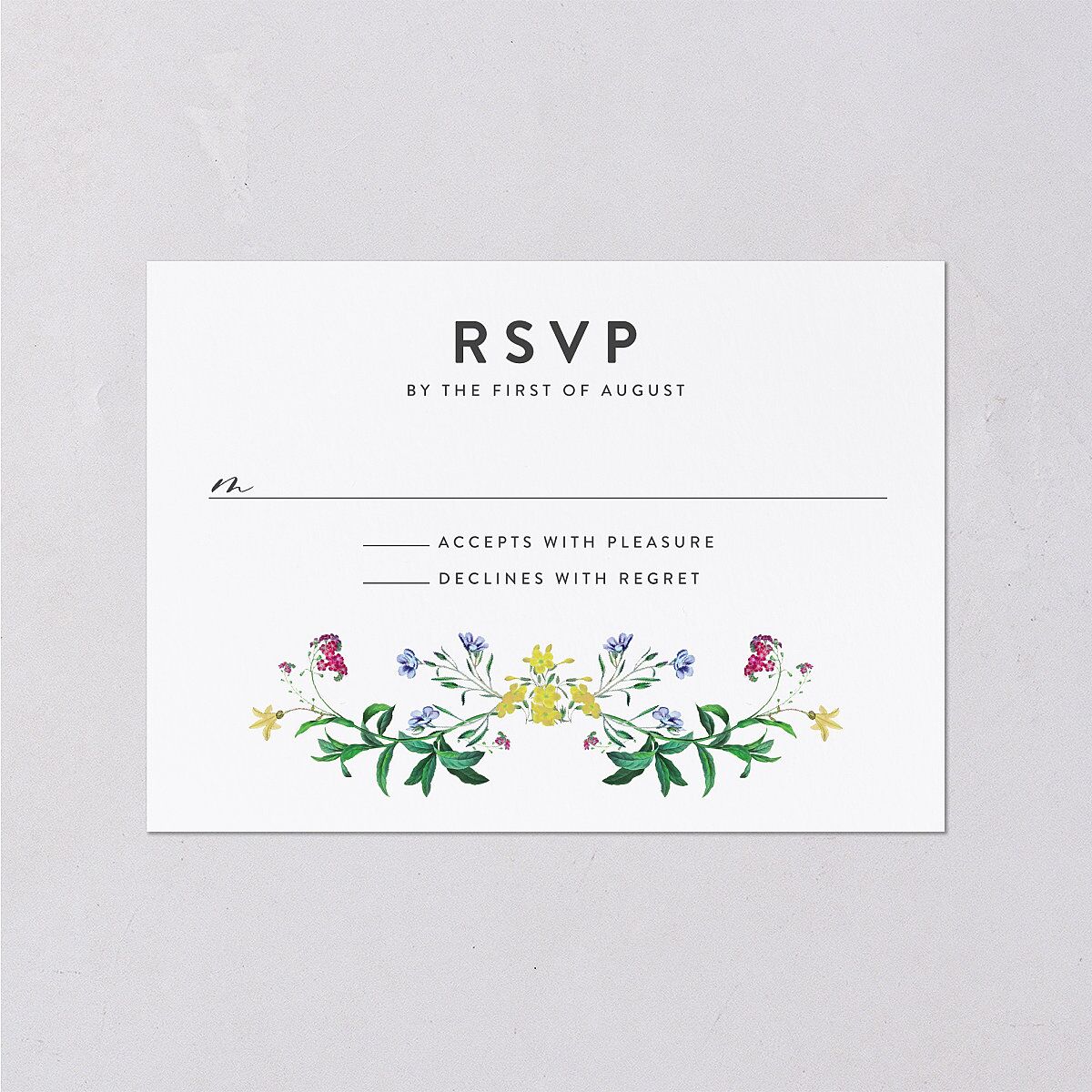 Enchanted Wildflower Wedding Response Cards Sea Foam Signature Standard