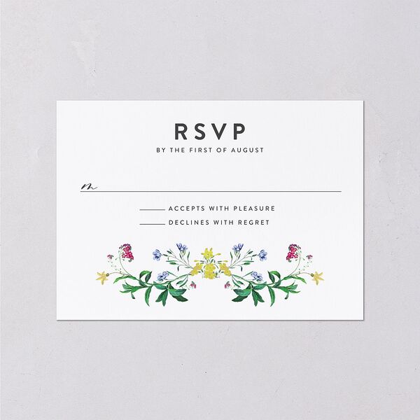 Enchanted Wildflower Wedding Response Cards Sea Foam Signature Standard